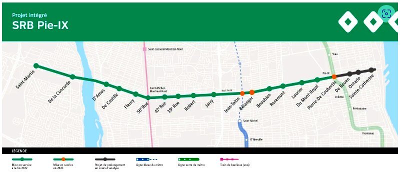 11-kilometre-long Rapid Transit Bus (BRT) service to Montreal inaugurated