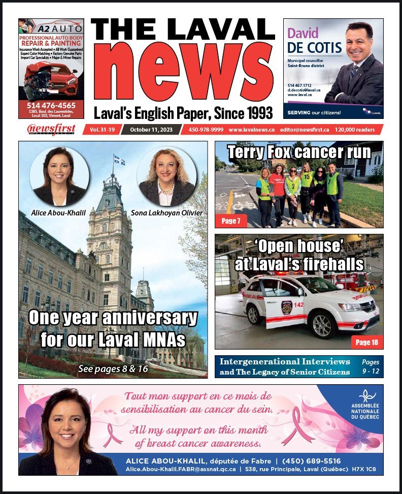 Front page of The Laval News.